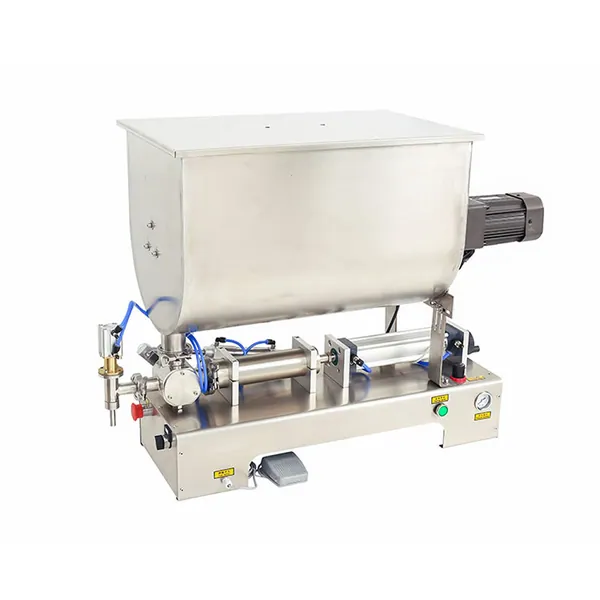 YH10004 Single head semi automatic jam chilli sauce filling machine with U shape heating mixer