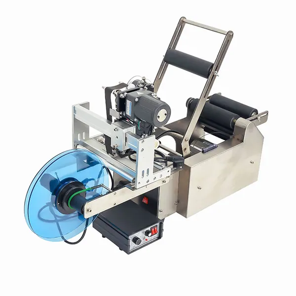 MT50P Round bottle labeler machine with Electric reciprocating code printer